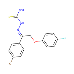 NC(=S)N/N=C(\COc1ccc(F)cc1)c1ccc(Br)cc1 ZINC000473115921