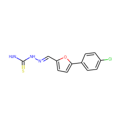 NC(=S)N/N=C/c1ccc(-c2ccc(Cl)cc2)o1 ZINC000000372044