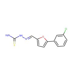 NC(=S)N/N=C/c1ccc(-c2cccc(Cl)c2)o1 ZINC000000344779