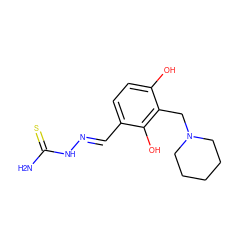 NC(=S)N/N=C/c1ccc(O)c(CN2CCCCC2)c1O ZINC000014980193