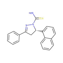 NC(=S)N1N=C(c2ccccc2)C[C@H]1c1cccc2ccccc12 ZINC000095582562