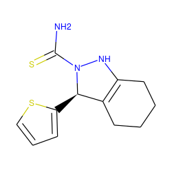 NC(=S)N1NC2=C(CCCC2)[C@H]1c1cccs1 ZINC000045348248