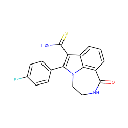 NC(=S)c1c(-c2ccc(F)cc2)n2c3c(cccc13)C(=O)NCC2 ZINC000013584542