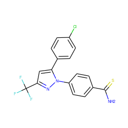 NC(=S)c1ccc(-n2nc(C(F)(F)F)cc2-c2ccc(Cl)cc2)cc1 ZINC000096915586