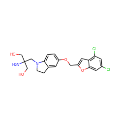 NC(CO)(CO)CN1CCc2cc(OCc3cc4c(Cl)cc(Cl)cc4o3)ccc21 ZINC000114101885