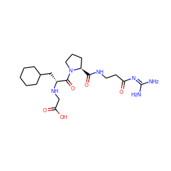 NC(N)=NC(=O)CCNC(=O)[C@@H]1CCCN1C(=O)[C@@H](CC1CCCCC1)NCC(=O)O ZINC000027189102