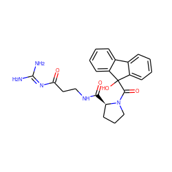 NC(N)=NC(=O)CCNC(=O)[C@@H]1CCCN1C(=O)C1(O)c2ccccc2-c2ccccc21 ZINC000027184135