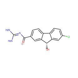 NC(N)=NC(=O)c1ccc2c(c1)[C@@H](O)c1cc(Cl)ccc1-2 ZINC000299839388