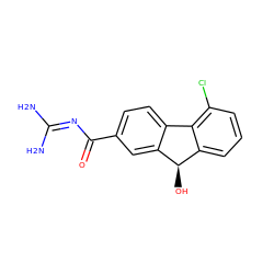 NC(N)=NC(=O)c1ccc2c(c1)[C@H](O)c1cccc(Cl)c1-2 ZINC000299838488