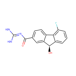 NC(N)=NC(=O)c1ccc2c(c1)[C@H](O)c1cccc(F)c1-2 ZINC000299840250