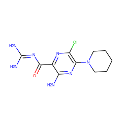 NC(N)=NC(=O)c1nc(Cl)c(N2CCCCC2)nc1N ZINC000005425871