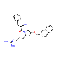 NC(N)=NCCC[C@H]1C[C@@H](OCc2ccc3ccccc3c2)CN1C(=O)[C@H](N)Cc1ccccc1 ZINC000036285362