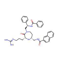 NC(N)=NCCC[C@H]1N[C@@H](CNC(=O)c2ccc3ccccc3c2)CCN(C[C@H](NC(=O)c2ccccc2)c2ccccc2)C1=O ZINC000206899240