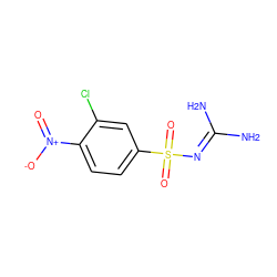 NC(N)=NS(=O)(=O)c1ccc([N+](=O)[O-])c(Cl)c1 ZINC000013808039