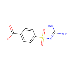 NC(N)=NS(=O)(=O)c1ccc(C(=O)O)cc1 ZINC000013808047