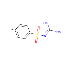 NC(N)=NS(=O)(=O)c1ccc(F)cc1 ZINC000008379018