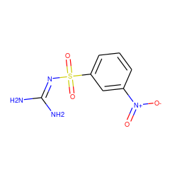 NC(N)=NS(=O)(=O)c1cccc([N+](=O)[O-])c1 ZINC000006225091