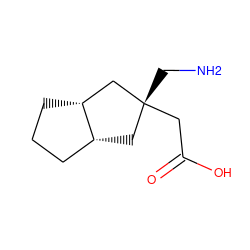 NC[C@@]1(CC(=O)O)C[C@@H]2CCC[C@@H]2C1 ZINC000101311085