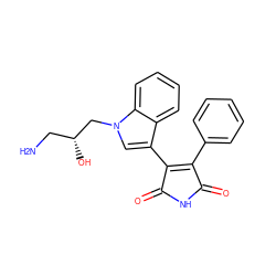 NC[C@@H](O)Cn1cc(C2=C(c3ccccc3)C(=O)NC2=O)c2ccccc21 ZINC000029126007