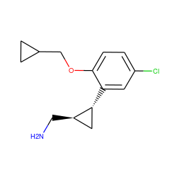 NC[C@@H]1C[C@H]1c1cc(Cl)ccc1OCC1CC1 ZINC000299854392