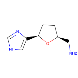 NC[C@@H]1CC[C@H](c2c[nH]cn2)O1 ZINC000013524053