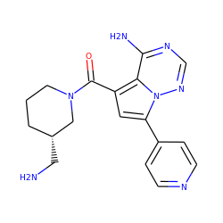 NC[C@@H]1CCCN(C(=O)c2cc(-c3ccncc3)n3ncnc(N)c23)C1 ZINC000169704061