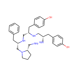 NC[C@@H]1CCCN1C[C@H](Cc1ccccc1)NC[C@H](Cc1ccc(O)cc1)NC[C@@H](N)Cc1ccc(O)cc1 ZINC000038147603