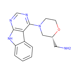 NC[C@@H]1CN(c2ncnc3[nH]c4ccccc4c23)CCO1 ZINC000043202380