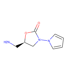 NC[C@@H]1CN(n2cccc2)C(=O)O1 ZINC000013472695