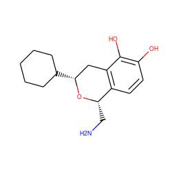 NC[C@@H]1O[C@H](C2CCCCC2)Cc2c1ccc(O)c2O ZINC000003787670