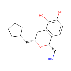 NC[C@@H]1O[C@H](CC2CCCC2)Cc2c1ccc(O)c2O ZINC000013823828