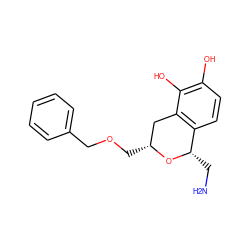 NC[C@@H]1O[C@H](COCc2ccccc2)Cc2c1ccc(O)c2O ZINC000013823813