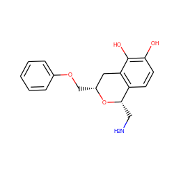 NC[C@@H]1O[C@H](COc2ccccc2)Cc2c1ccc(O)c2O ZINC000013823811