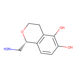 NC[C@@H]1OCCc2c1ccc(O)c2O ZINC000011422303