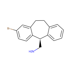 NC[C@@H]1c2ccccc2CCc2cc(Br)ccc21 ZINC000013536463