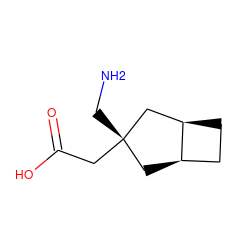 NC[C@]1(CC(=O)O)C[C@@H]2CC[C@@H]2C1 ZINC000101311070