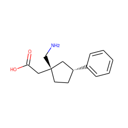 NC[C@]1(CC(=O)O)CC[C@@H](c2ccccc2)C1 ZINC000033975789