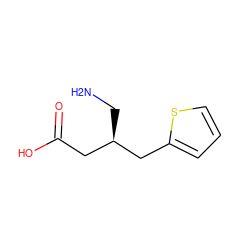 NC[C@H](CC(=O)O)Cc1cccs1 ZINC000001549852