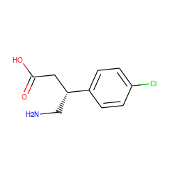 NC[C@H](CC(=O)O)c1ccc(Cl)cc1 ZINC000000000061