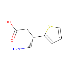 NC[C@H](CC(=O)O)c1cccs1 ZINC000006093614