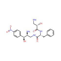 NC[C@H](O)C(=O)N[C@H](Cc1ccccc1)C(=O)NC[C@H](N)[C@@H](O)c1ccc([N+](=O)[O-])cc1 ZINC000072114896