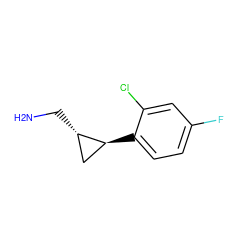 NC[C@H]1C[C@@H]1c1ccc(F)cc1Cl ZINC000040836371