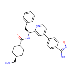 NC[C@H]1CC[C@H](C(=O)N[C@@H](Cc2ccccc2)c2cc(-c3ccc4c(N)noc4c3)ccn2)CC1 ZINC000653721979