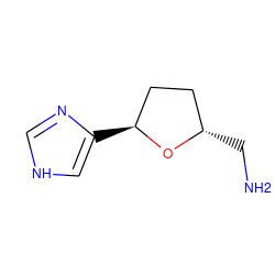 NC[C@H]1CC[C@H](c2c[nH]cn2)O1 ZINC000013524057