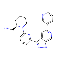 NC[C@H]1CCCCN1c1cccc(-c2n[nH]c3cnc(-c4cccnc4)cc23)n1 ZINC000205243594