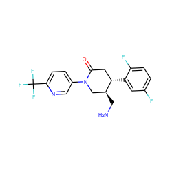 NC[C@H]1CN(c2ccc(C(F)(F)F)nc2)C(=O)C[C@@H]1c1cc(F)ccc1F ZINC000169312408