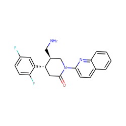 NC[C@H]1CN(c2ccc3ccccc3n2)C(=O)C[C@@H]1c1cc(F)ccc1F ZINC000169312412