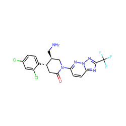 NC[C@H]1CN(c2ccc3nc(C(F)(F)F)nn3n2)C(=O)C[C@@H]1c1ccc(Cl)cc1Cl ZINC000169312795