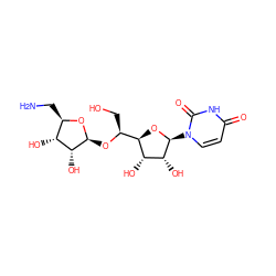 NC[C@H]1O[C@@H](O[C@@H](CO)[C@H]2O[C@@H](n3ccc(=O)[nH]c3=O)[C@H](O)[C@@H]2O)[C@H](O)[C@@H]1O ZINC000027562486