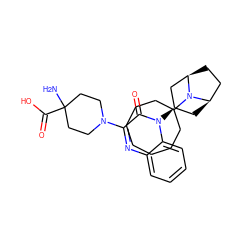 NC1(C(=O)O)CCN(c2nc3ccccc3n([C@@H]3C[C@@H]4CC[C@H](C3)N4C3CCCCCCC3)c2=O)CC1 ZINC000114710928